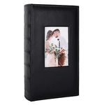 Photo Album 4x6 for 300 Photos Pictures PU Leather Cover Black Inner Page for Wedding Albums Family Photo Book Baby Anniversary Pocket Vacation Birthday Christmas Photo Albums Gift (Black)