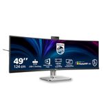 Philips 49B2U5900CH - 49 Inch QHD Curved Monitor, 75Hz, VA, 4ms, HDR400, KVM, WebCam, Height Adjust, USB-C Docking, Speakers (5120 x 1440, HDMI 2.0 / DP 1.4 / USB-C 100w)
