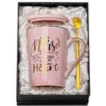 ALBISS Best Nurse Gifts for Women, Nurse is a Work of Heart - 14oz Gold Printed Pink Marbled Ceramic Coffee Mug, Thank You Gift Present for Nursing School Student Graduation Nurses Day, Nice Gift Box