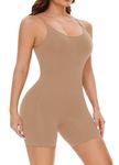 ONEW Shapewear Bodysuit for Women Tummy Control Full Body Shaper Butt Lifter Mid Thigh Slimmer,Beige,Medium