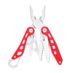 Amazon Basics 8-in-1 Stainless Steel Multitool Safety Lock with Nylon Sheath, Red