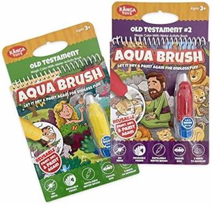KangaToys Aqua Brush 2 Pack | Old Testament #1 and Old Testament #2 Color with Water Activity Books, Bible School, Preschool, Elementary, Primary, Christian, Religion, for Kids Ages 3+