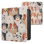 kwmobile Case Compatible with Kobo Libra 2 Case - eReader Cover - Dogs White/Light Brown/Grey