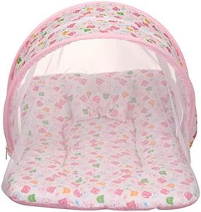 AMARDEEP Toddler Mosquito and Insect Protection Net/Mattress Pink Teddy Print 70 * 40 cms