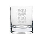 TheYaYaCafe Yaya Cafe™ Birthday Rakhi Gifts for Brother, Best Bro in The World Whiskey Glass Conical, with Coaster - 350 ML