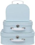 Jewelkeeper Cardboard Storage Boxes, Set of 3 – Nesting Decorative Storage Box for Birthday Wedding Nursery Office Decoration Displays Toys Photos Toy Box – Baby Blue Pastel Design