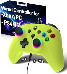 UGAME Wired Controller for Xbox One Series X S PC,RGB Light Control with 1000Hz Polling Rate ALPS Stick,Plug and Play Remote with Back Paddles Turbo,Enjoy Precise Smoother Gameplay