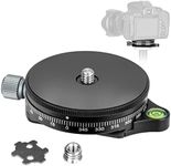 koolehaoda 360° Mini Panoramic Head Base with 1/4 Screw Compatible with RRS/Arca-Swiss Ball Head (FC-60 Black)