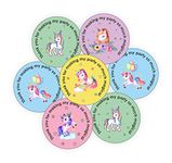 Edulearnable Unicorn Thank You- Magical Rainbow Thank You Stickers for Kids- Round, 5 Unique Designs Ideal for Gift Wrapping, Party Favor, Art Craft, Card, Birthday, Baby Shower, Gratitude 40 Pack