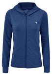 JHMORP Women's Running Track Jacket Hoodie Sweatshirt Full Zip Long Sleeve Outdoor Pullover Workout Sport Light Jackets (Navy,CA M)