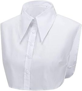 LoudSung Fake Collar Detachable Half Shirt Blouse False Collar Elegant for Women Girls, Cotton-white, 16