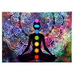 QOTSTEOS Seven Chakra Tapestry, Wall Hanging Yoga Meditation Tapestry, Polyester Colorful Mandala Printed Wall Tapestry for Bedroom Living Room Decor, With Installation Kit(size:230x150cm)