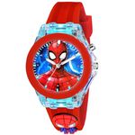 SWADESI STUFF Cute Cartoon Multi Color Lights Rubber Strap Analog Watch for Girls (Red Spider)