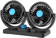 12V Car Fan, 360° Adjustable Dual Head Electric Fan Vehicle Mounted, Plug Into Cigarette Lighter for Car Truck Van SUV RV Boat (Color : 12V)