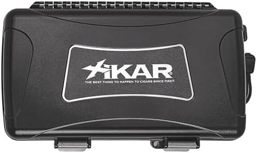 Xikar Cigar Travel Carrying Case, Holds 15 Cigars, Includes Humidifier, Watertight, Crushproof, Model 215Xi, Black