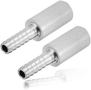 JoyTube Stainless Steel Aeration Stone, 0.5 Micron Diffusion Stone with 1/4" Hose Barb, Stainless Steel Aeration Oxygenation Stone Carbonating Stone for Home Brewing Beer (Pack of 2)