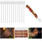 Ram® 12 X Metal BBQ Skewers Food Meat Kebab Skewers Grill Meat Cooking Barbecue Cooking Sticks PACK OF 12