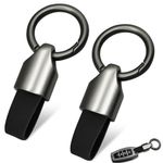 2Pcs Car Key Chain Clip, Leather Keychain Key Fob Keychain, Key Chain Rings for Car Keys, Key Fob Holder Keychain with Keyrings Zinc Alloy Buckle, Multifunctional Keychain Ring Holder for Men Woman