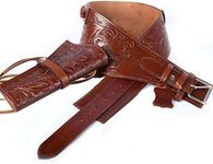 Hulara Full Grain DD Harness Buff Leather Western Gun Holster for Men Heritage Rough Rider 357 Magnum Holster Cowboy Gun Belt and Holster .38/.357 Cal Revolver Holster