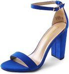 DREAM PAIRS Womens Hi-Chunk High Heel Pump Sandal Royal Blue - 10