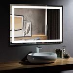 55 x 36 in LED Bathroom Mirror with Touch Button, Anti-Fog, Dimmable, Vertical & Horizontal Mount (CK010-5536-TS)