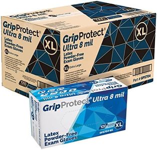 GripProtect Ultra 8 Mil Latex Exam Gloves, Heavy Duty, Medical, Automotive, Industrial, Janitorial (Large 1,000)