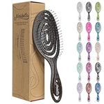 Ninabella Organic Detangling Hair Brush for Women, Men & Children - Does not Pull on Hair - Hair Straightening Brushes for Straight, Curly & Wet Hair - Unique Spiral Hairbrush
