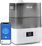 LEVOIT Humidifier for Bedroom Baby Home, 6L Large Tank, Top-Fill Cool Mist Air Humidifier with Quiet Sleep Auto Mode, Smart App & Alexa Control, Essential Oil Diffuser, 60H Runtime for 47㎡, Gray