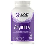 AOR - Arginine 600mg, 180 Capsules - L-Arginine Supplement for Healthy Heart and Nitric Oxide Blood Flow Supplement - L-Arginine Capsules for Heart Health Supplements and Nitric Oxide Supplement