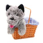 Kansas Girl Cute Dog In Basket Fancy Dress Accessory - Grey Terrier Plush Toy Dog Toy Toto Fancy Dress Accessory - Perfect For Book Week Fancy Dress