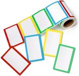 True-Ally 300 sheet 4 Colored Name Tag Label Sticker, 3"x2" (75x50 mm) Writable, Printable Tags for Office, School, Classroom, Meeting, Kindergarten, Parties