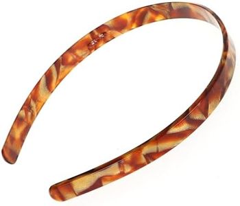 Brown Headband for Women, France Luxe 1/2" Ultracomfort, Flexible Fit Plastic Headband with Gentle Teeth, Comfortable, All-Day Hold, Africa