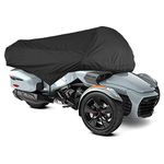 NEH Half Cover Compatible with Can-Am Spyder 2016-2022 F3-T, F3 Limited Models (with Trunk) | Waterproof, Weather Resistant Fabric, Black