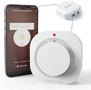 1 Pack Zigbee Smart Smoke Detector for Home,Photoelectric Wireless Fire Alarms 10 Year Battery Powered Design,Portable Operated for Travel,Attic Fire Alarm Universal Smoke Detectors