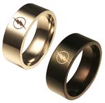 Ecooon 2pcs Flash ring for Season 5 fan Cosplay, lightening logo Fastest Man stainless steel ring band package for Men Gift Jewelry, DC Comics Anime Cartoon Superhero Ring, Metal, No Gemstone