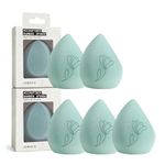 JUNO & Co. Microfiber Makeup Sponge, Dual Layer Technology for Full Coverage Flawless Makeup Blender for Foundation, Powder and Cream (5-Packs-Bamboo)