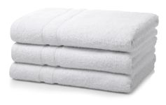 Hotel White Bath Sheet 100cmx165cm 550GSM, Hospitality Luxury Soft Absorbant Long Lasting - Bundle of 3 towels