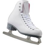 Riedell Skates - 14 Pearl Jr. - Youth Recreational Ice Figure Skates with Steel Luna Blade for Girls | White | Size 9 Youth