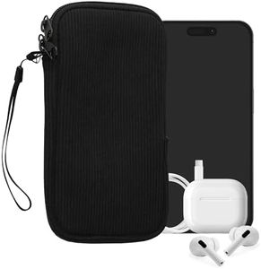 kwmobile Housse Universelle Smartphone - Pochette de Protection avec Dragonne 17,8 x 8,5 cm pour Téléphone Portable XXL - 7" en Néoprène - Noir