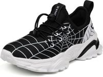 BRONAX Big Kids Shoes for Boys Youth Sneakers Size 6 Zapatos para Niños No Tie Slip Sneakers for Running Athletic Sports Tennis Gym Children Black White 40