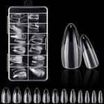 120PCS Clear Half Frosted Nails Tip