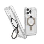 URBAN ARMOR GEAR UAG Designed for iPhone 16 Pro Max Case 6.9" Plasma XTE Clear/Titanium, Compatible with MagSafe Charging Rugged Shockproof Anti-Slip Military Grade Protective Cover with Kickstand