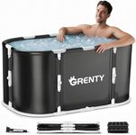 Foldable Portable Ice Bath Tub for Athletes, XXL 130 GAL Ultra Large Cold Plunge Tub with Floating Thermometer, Recovery and Therapy Cold Hot Baths Tub at Home Garden Yard Outdoor Gym