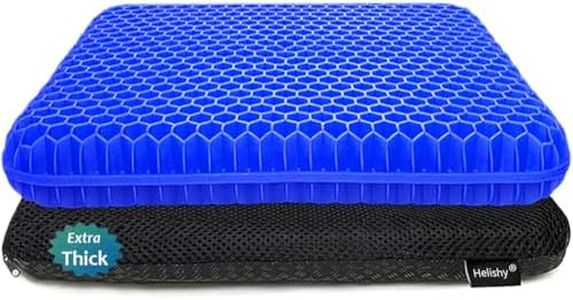 Gel Seat Cushion, Office Seat Cushion Chair Pads for Office Home Car Wheelchair Long Trips - Extra Thick Gel Cushion for Pressure Sores, Tailbone, Back, Sciatica Pain Relief (Extra Thick, Blue)