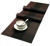 BIPASION Table Runner Dresser Runners Easy to Clean Indoor/Outdoor Woven Vinyl Table Runners for Coffee Table Dining Room Table Bedroom Party Holiday