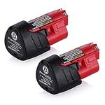 Powerextra 2 Pack 12V 3000mAh Lithium-ion Replacement M12 Battery for Milwaukee 12-Volt 48-11-2411 Cordless Tools