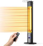 Outdoor Electric Patio Heater, 42-inch 1500W Infrared Tower Heater with 9 Heat Settings & 9H Timer, IPX5 Waterproof, Safety Lock, Tip-Over & Overheat Protection Space Heater for Indoor & Outdoor Use