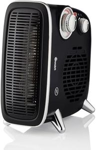 Swan SH27020N Vertical Fan Heater, 2 Heat Settings, Adjustable Thermostat, 1800W, Black and Chrome
