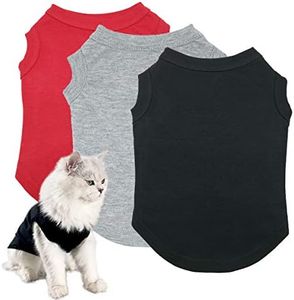 Dog Shirts Pet Clothes Blank Clothing, 3pcs Puppy Vest T-Shirts Cat Apparel Vests Cotton Doggy Shirt Soft and Breathable Outfits for Small Extra Small Medium Large Extra Large Dogs