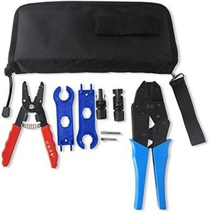 NUZAMAS Solar Panel Crimping Tool Wire Crimper Tools Set Solar Wiring Connector Cut Kit + 1pcs Male Female Solar Panel Cable Connectors